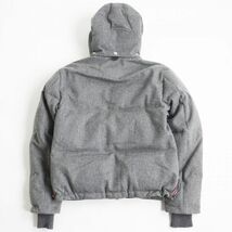 極美品●THOM BROWNE トムブラウン グログランダウンボンバー MJD020Z カシミヤ100％ フーデッドダウンジャケット 灰 0 伊製 正規品 メンズ_画像4