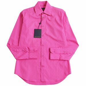  unused goods *2021 year made Louis Vuitton HKS71W slim Fit monogram pattern Logo button cotton 100% long sleeve shirt XS pink made in Italy regular tag attaching 