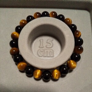  natural stone Tiger I + onyx bracele 8. sphere 15cm rank lady's M, work ., contest .,..,. god power,. except . Briko la shop 1