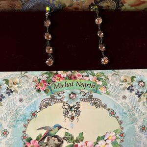 ミハエルネグリン Michal Negrin アンティーク調加工 ヴィトレイユ×ピーチ4連ピアスコレクション未使用保管美品