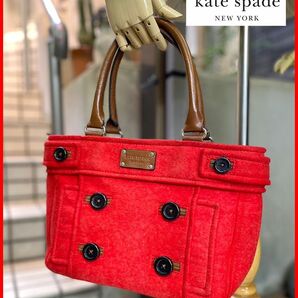 美ｲﾝﾊﾟｸﾄ♪朱色ﾒﾙﾄﾝX茶ﾚｻﾞｰ横ﾄｰﾄ☆【KateSpade】送料込