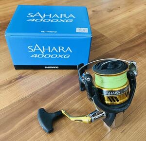 シマノ サハラ4000XG 箱、取説、ライン付き シーバス、ライトジギング、エギング等に。SHIMANO SAHARA 4000XG-I