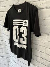 アディダス adidas プリントTシャツ Sサイズ 黒 中古_画像4