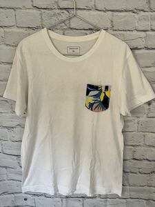 クイックシルバー ポケット付きプリント半袖Tシャツ Mサイズ 中古