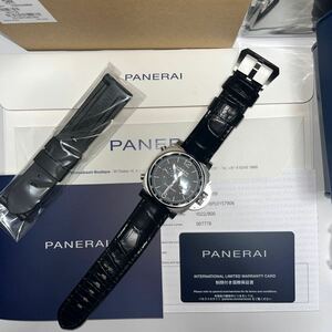 正規新品同様 PANERAI パネライ PAM01109 ルミノール クロノ 44ミリ SS/レザー ブラック 黒 自動巻き メンズ