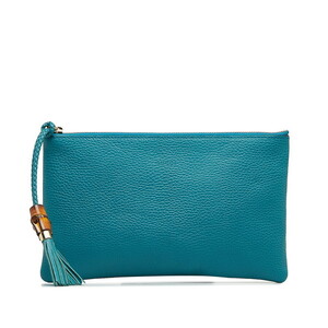 Gucci Bumbassel Clutch Mag Sack Second Mack Mucch 449652 Бирюзовый синий кожаный дамы Gucci [использовал]