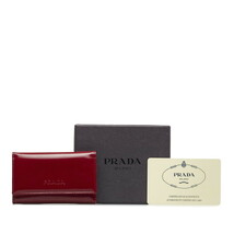 プラダ キーケース M25 レッド パテントレザー レディース PRADA 【中古】_画像9