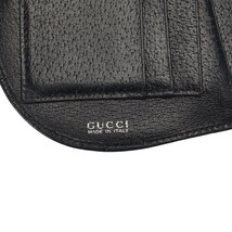 グッチ 二つ折り財布 ネイビー レザー レディース GUCCI 【中古】_画像6