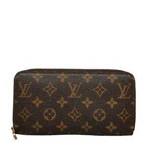 ルイ ヴィトン モノグラム ジッピーウォレット　 ラウンドファスナー 長財布 M60017 ブラウン PVC レザー LOUIS VUITTON 【中古】