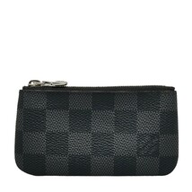 ルイ ヴィトン ダミエ グラフィット ポシェット クレ コインケース N60155 ブラック PVC レザー メンズ LOUIS VUITTON 【中古】_画像1