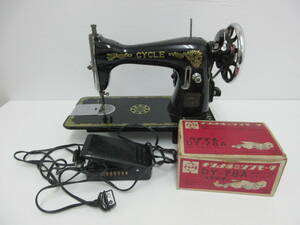 中古 ミシン 東京精機 TOKYO SEIKI CYCLE サイクル サイクルミシン ハンドクラフト フットペダル付き ジャンク品 ※通電のみ確認済 ／I