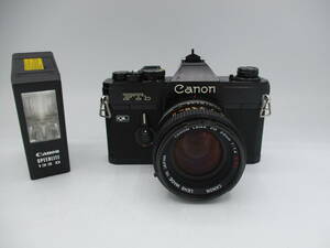 中古 カメラ Canon キヤノン FTb 一眼レフフィルムカメラ / レンズ CANON LENS FD 50㎜ 1:1.4 / SPEEDLITE 133D ※動作未確認 ／G