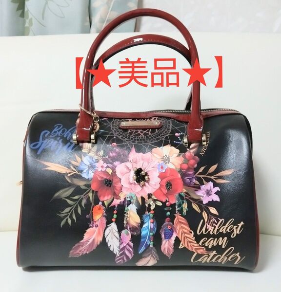 限定特価!美品【ニコールリー】数量限定販売品2021年SS新作レディース ボヘミアン ドリームキャッチャー★ボストンバッグ
