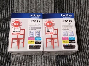 【送料無料期限長・箱凹み有り含む】brother純正インクカートリッジ LC3119-4PK お徳用パック　4色入り ×2箱　イス　3119 ブラザー