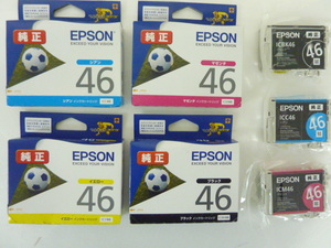 R726②未使用 純正 EPSON インクカートリッジ ICY46イエロー/ICBK46ブラック/ICCシアン/ICMマゼンタ 7点セット　エプソン　プリンタインク