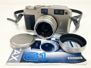 管11238 コンタックス CONTAX G1 フィルム カメラ レンジ ファインダー Carl Zeiss カールツァイス Planar 2/45 T ＊ レンズ 説明書 付き