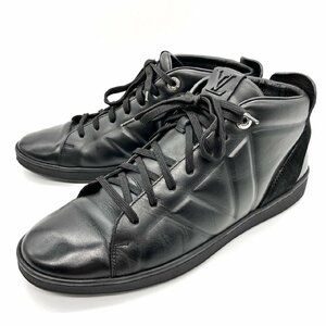 【1円～】ルイヴィトン LOUIS VUITTON スニーカー ブラック 黒 レザー スエード LVロゴ メンズ シューズ 靴 ファッション 26cm