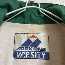 90's APEX ONE MIAMI マイアミ大学 ナイロンジャケット XL 緑 オレンジ 90年代ヴィンテージ 刺繍ロゴ US古着 アメカジ HTK2935_画像6