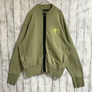 00's Timberland ティンバーランド ジップアップ スウェット 2XL カーキ系 ワンポイントロゴ US古着 アメカジ HTK3006