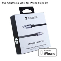 【Apple認証品★mophie】Lightning - Type-C USB-C-ライトニングケーブル 1m 高速充電 高耐久 2色ブラック ホワイト iPhone iPad★pcs-usbc_画像3