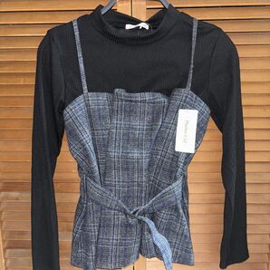 2点セットチェックキャミトップス