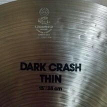 K Zildjian 15 ” DARK CRASH THIN Kジルジャン クラッシュシンバル_画像3