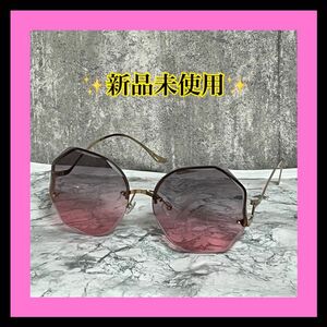 【1点限定】メンズ　レディース　男女兼用　サングラス　ゴールドフレーム　ピンク