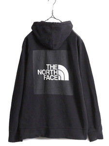 ノースフェイス 両面 プリント スウェット フード パーカー メンズ M / The North Face プルオーバー 裏起毛 黒 トレーナー ブラック 薄手