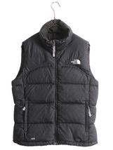 ノースフェイス ヌプシ ダウン ベスト レディース S The North face アウトドア NUPTSE 700フィル フルジップ 重ね着 前開き パッカブル 黒_画像1