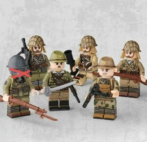 【新品】WW2日本陸軍&陸戦隊兵士ミニフィギュアレゴ互換品レゴブロック軍事歩兵武器銃部品ミニ第二次世界大戦大日本帝国軍陸軍海軍陸戦隊