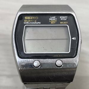 ●【YH-8011】中古品 現状品 セイコー M159-5000 QZ クォーツ メンズ腕時計 シルバー デジタル 不動【レターパックプラス可】