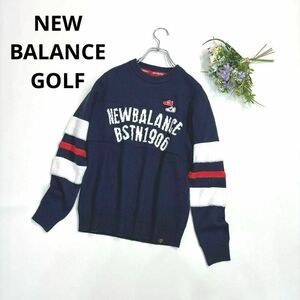 ニューバランスゴルフ　0/S クルーネックニットセーター　ネイビー　New Balance Golf