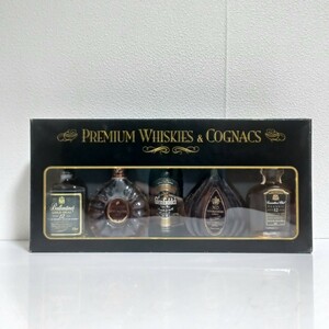 【未開栓】PREMIUM WHISKIES＆COGNACS　プレミアム　ウイスキー＆コニャック 50mL　ミニボトル　古酒　箱付　酒　5本セット　(SK)