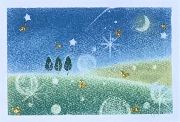 【Happy home】手書き 真作1点物 原画 絵画 直筆サイン 癒し 故郷 送料無料 匿名配送 happycolors 幸せの木
