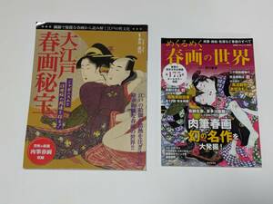 大江戸 春画秘宝、めくるめく春画の世界、 2冊まとめ　中古品