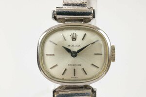 l. K18WG ロレックス ROLEX プレシジョン Cal.1401 稼動品 手巻き 腕時計 総重量約19g ホワイトゴールド アンティーク 【彩irodori】