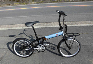 1円～【FIAT】※ 折り畳み自転車 SHIMANO 6速 20インチ タイヤ新しい ミニベロ 小径車 青色1016