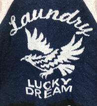 ◆ランドリー Laundry◆ビッグロゴ イーグル編み柄 スカジャン風 ニット ジャケット M ネイビー/アイボリー/レッド_画像1