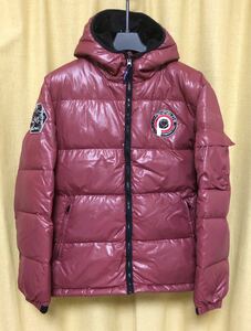 ◆ペンフィールド Penfield◆FREEDOM TRARL ワッペン付き ジップアップ ダウン パーカー ジャケット XL ワインレッド