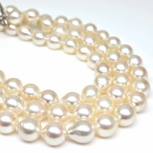 ◆アコヤ本真珠ロングネックレス◆J 約36.9g 約61.0cm 6.5-7.0mm珠 真珠 パール pearl ジュエリーjewelry necklace EA5/EC0