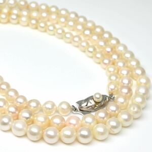 ◆アコヤ本真珠ロングネックレス◆J 約34.2g 約73.5cm 5.0-5.5mm珠 真珠 パール pearl ジュエリーjewelry necklace DA5/DE0