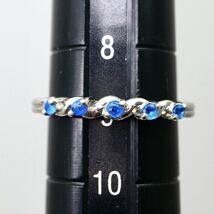 純プラチナ!!◆Pt1000 天然アウイナイト/天然ダイヤモンドリング◆J 約3.2g 9号 hauynite diamond ジュエリー ring 指輪 EA6/EA6_画像8