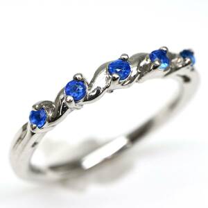 純プラチナ!!◆Pt1000 天然アウイナイト/天然ダイヤモンドリング◆J 約3.2g 9号 hauynite diamond ジュエリー ring 指輪 EA6/EA6