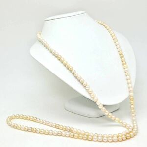 ◆アコヤ本真珠ネックレス◆J 約101.9g 約121.0cm 7.5mm珠 真珠 パール pearl ジュエリーjewelry necklace DE0/ED5