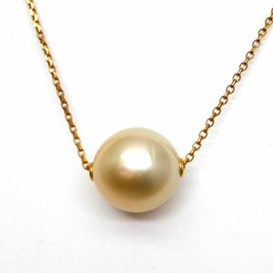 ◆K18ゴールデンパールネックレス◆J 約4.2g 約45.0cm パール pearl diamond necklace EA5/EA7