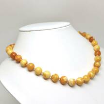 ◆天然ロイヤルアンバーネックレス◆J 約20.9g 約45.5cm amber 本琥珀 ジュエリーjewelry necklace DB5/EB3_画像3