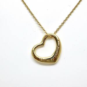 TIFFANY&Co.(ティファニー）◆K18 オープンハートネックレス◆J 約3.0g 約41.0cm ジュエリーjewelry necklace DC0/EC0