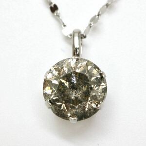 ◆Pt900/Pt850 天然ダイヤモンドネックレス◆J 約1.5g 約45.5cm diamond necklace jewelry ジュエリー EA1/EB6