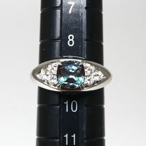 CrescentVert(クレサンベール)◆Pt900 天然ダイヤモンド/アレキサンドライトリング◆J 約7.4g 9号 0.21ct 1.08ct diamond ring指輪 ED7/EE2_画像9