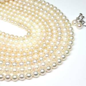 ◆アコヤ本真珠ネックレス6本おまとめ⑤◆F 約223.2g 真珠 パール pearl ジュエリーjewelry necklace EB9